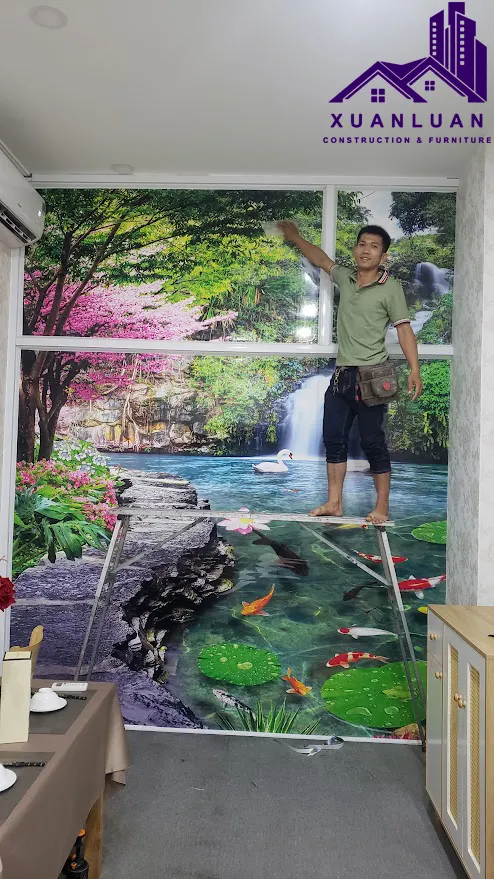 Công trình dán tranh cho anh trai Hóc Môn