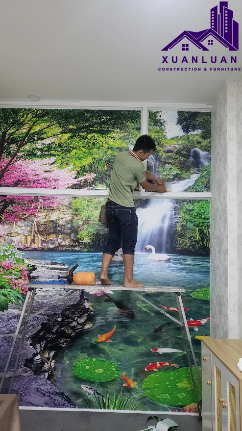 Công trình dán tranh cho anh trai Hóc Môn