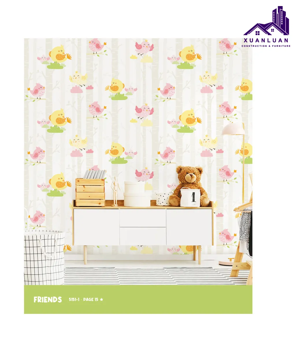 Giấy dán tường đẹp cho bé – Không gian sống an toàn và sáng tạo