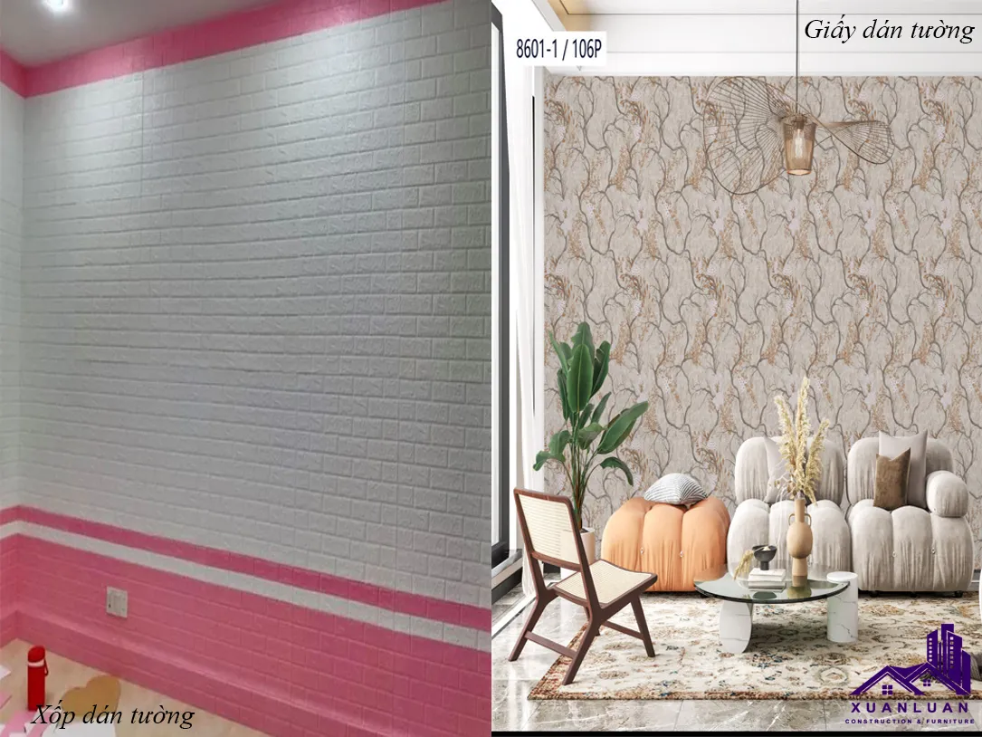 Nên sử dụng giấy dán tường hay xốp dán tường?